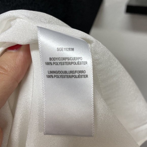 Halston Mock-Neck Mini Dress in Chalk Sz 2 - Picture 13 of 14